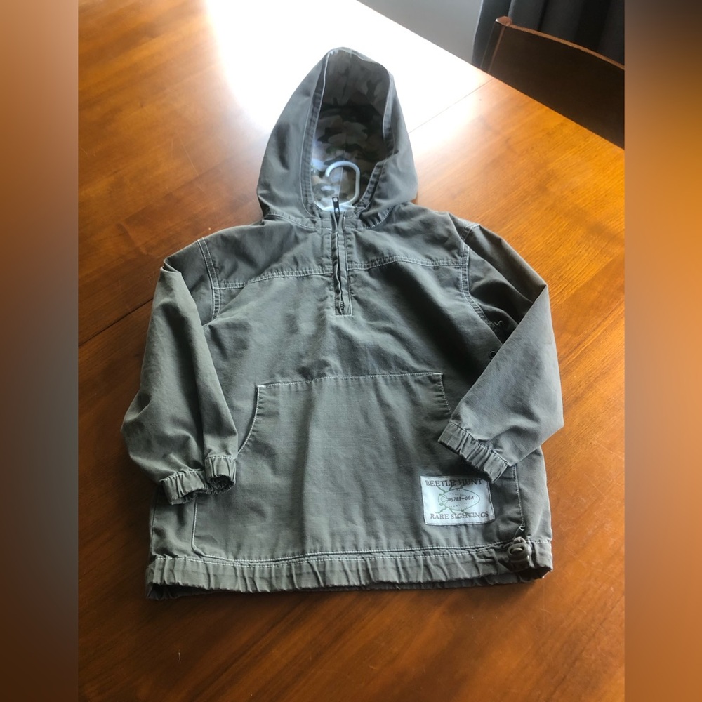 Boys 5T Green Hooded Pullover Jacket